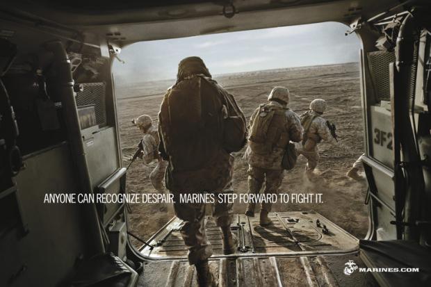Marines change recruiting pitch to include humanitarian missions