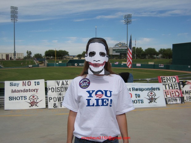 Tucson tea party obama you lie Joker mask