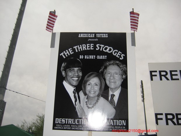 Tucson arizona tea party 3 stooges destruction of a nation obama pelosi reid morpheus