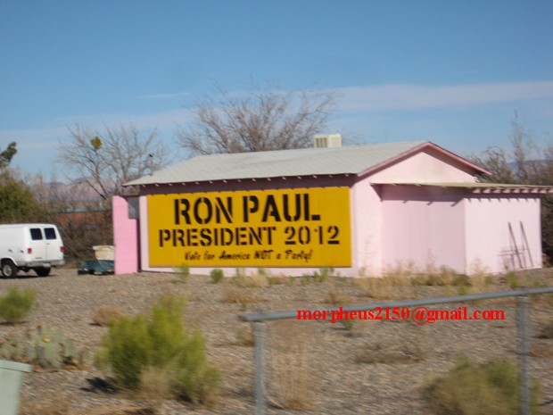 Ron Paul 2012 revolution continues sign making cottonwood Arizona