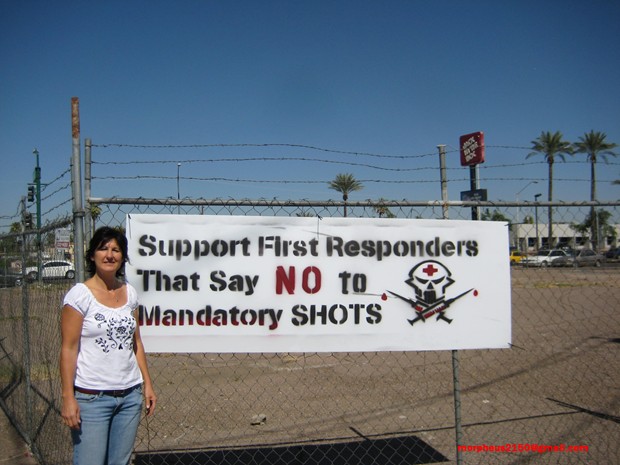 Phoenix Arizona first responders say NO to madatory shots drugs vaccine Donna 