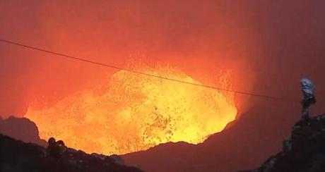 Magma freaks descend into erupting volcano!