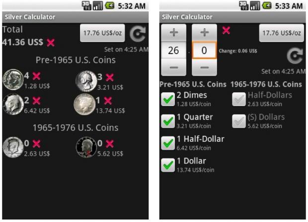 Droid Coin Silver Calculator app now updated v1.01