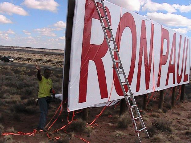 RON PAUL Billboard on I-40 in the Arizona High Desert