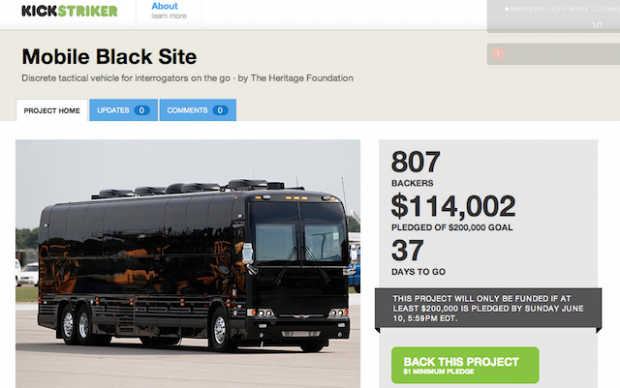 Kickstarter of Doom: Hoax Site �Funds� Torture Bus, Death Drones